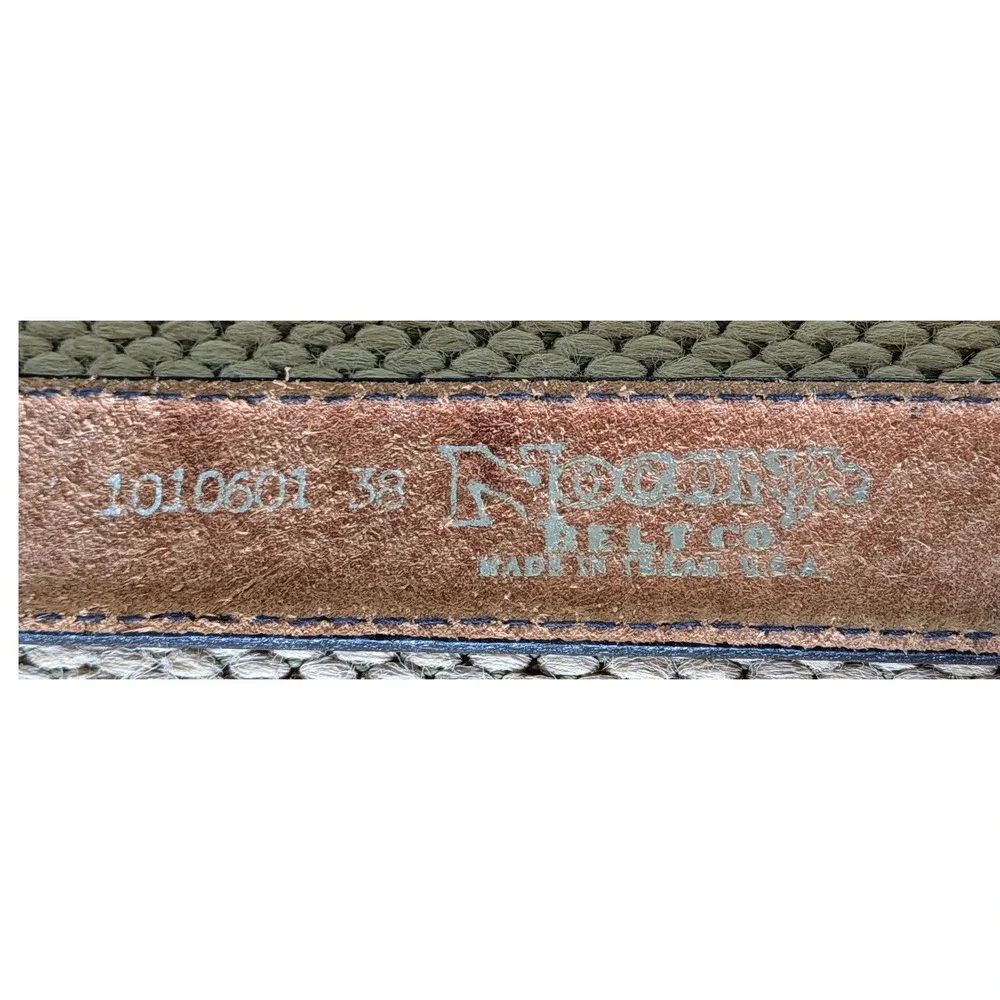 Nocona Leather Belt Mens 38 Western With Montana Silversmiths Horse Buckle Rodeo